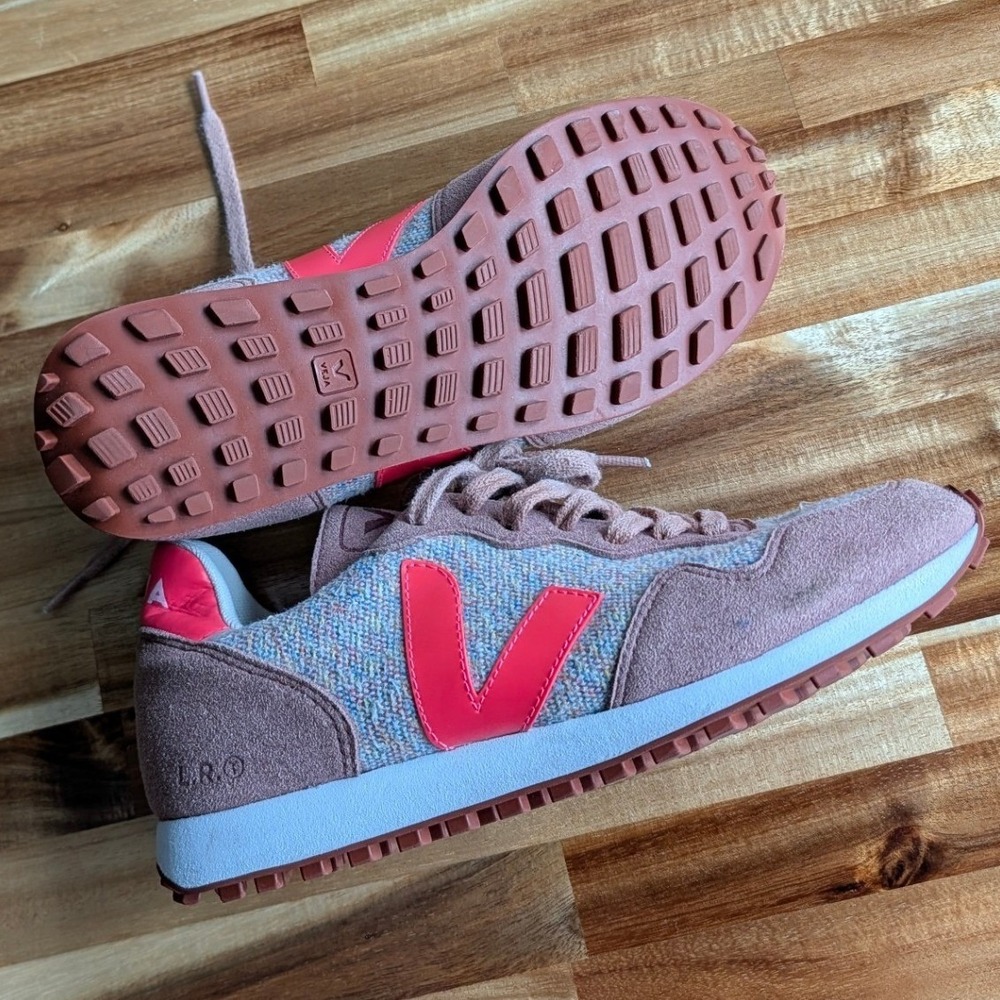 VEJA SDU Rec Flannel Sneakers Cloudy Rose-Fluo Colorway Pink Women Shes Size 8 - Picture 3 of 13